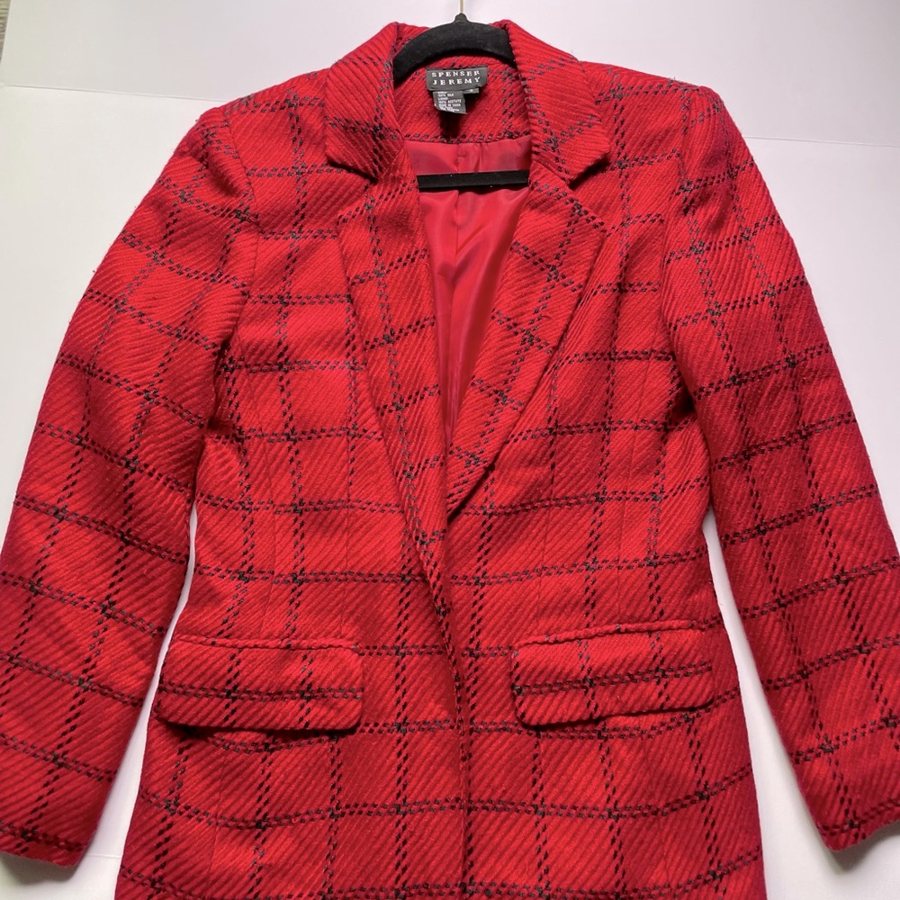 GORGEOUS Red Blazer w/black stitching by Spenser Jeremy